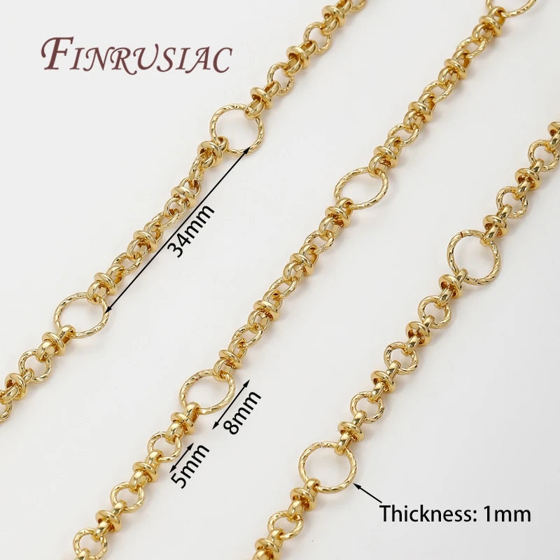 0.5-1 Meter 18K Gold Plated Oval Curb Cuban Chains For Jewelry Making Supplies,DIY Necklace Bracelet Chain Bulk Chains Wholesale