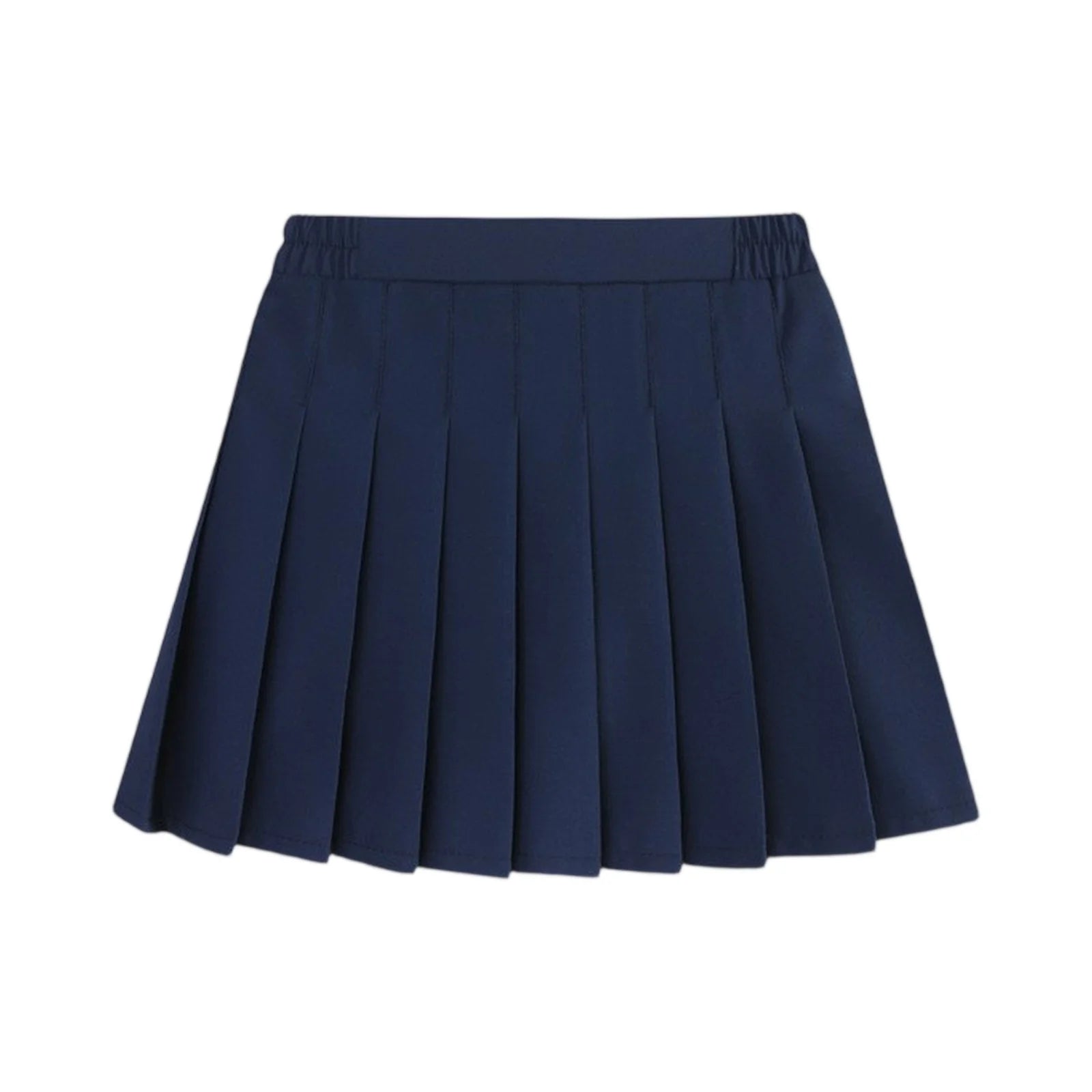 Girls Summer Skirts Kids Fashion Solid Color Pleated High Waist A-Line Skirts Daily Casual Elastic Waist Mini Skirt Bottoms