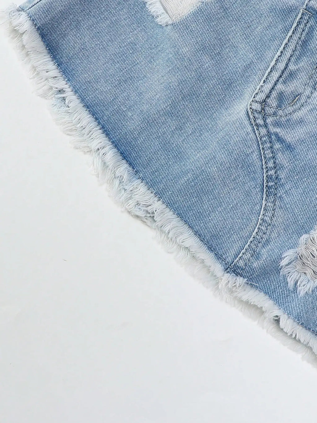 Girls Casual Style Sleeveless Top with Distressed Denim Skirt Set - Trendy Outfit for Kids