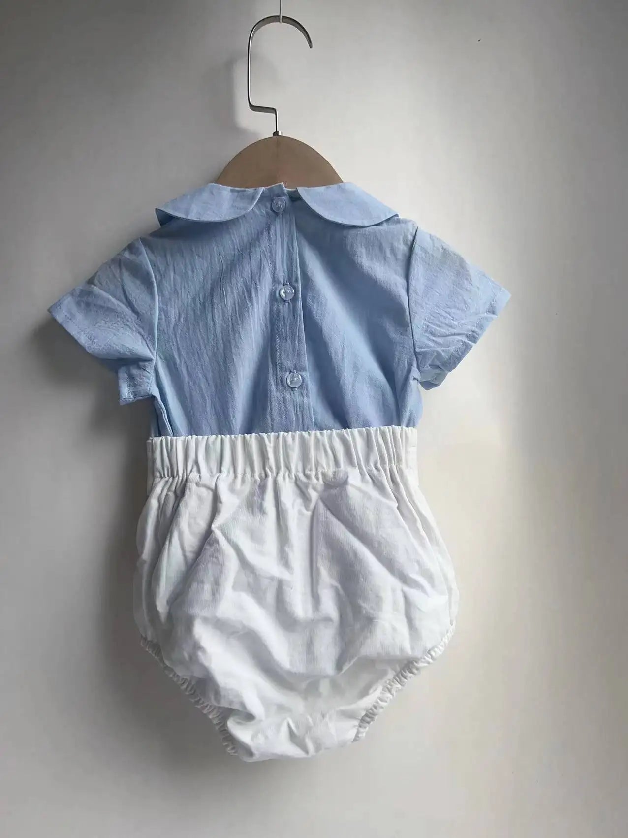 Summer Spanish Boys Boutique Clothing Sets Baby Clothes Suit Infant Birthday Christening Suit White Shirt Short Pant