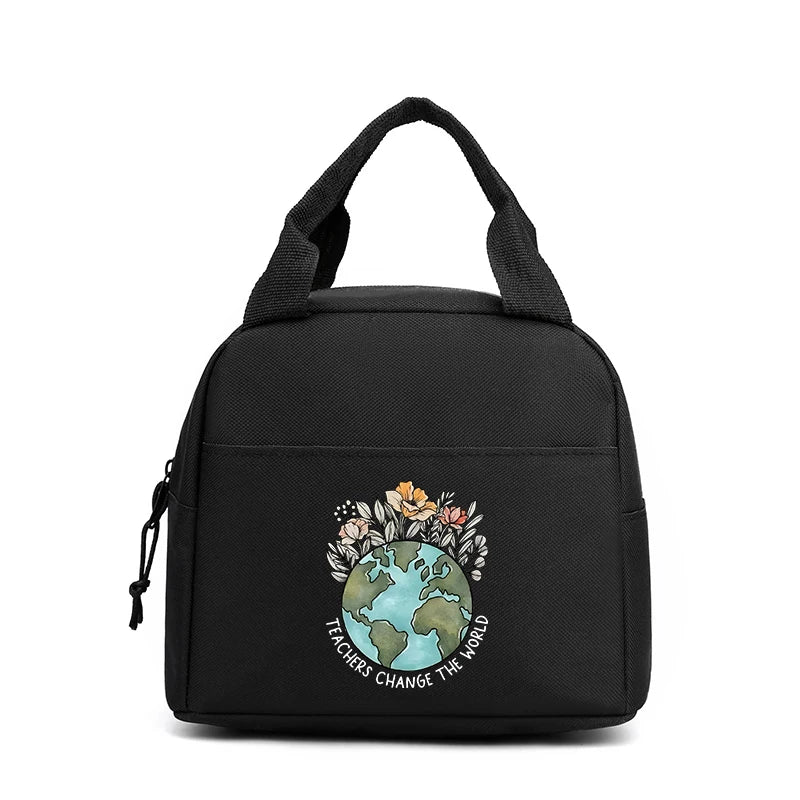 Lunch Bag for Women Men Insulated Portable "Teacher Life"Letter Multifunctional Bag Thermal Food Container School Picnic Handbag