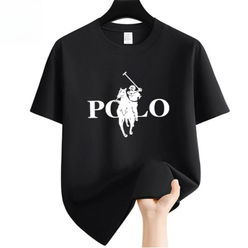 Summer Fashion Brand  Men's Clothes Business Casual Short-sleeved T-shirt Loose and Versatile Crew Neck Top Breathable T-shirt