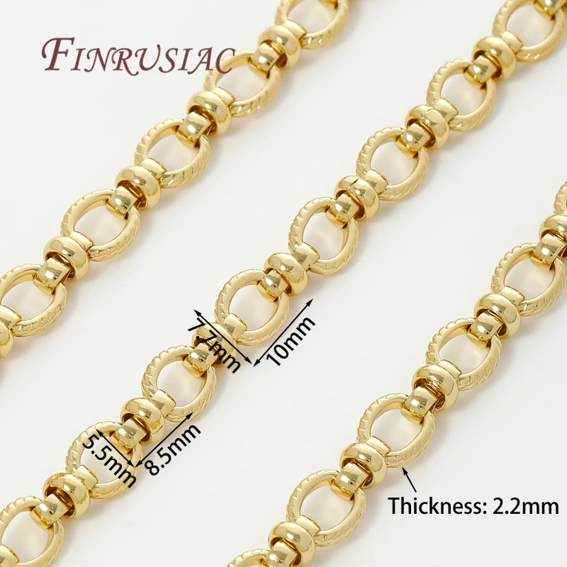 0.5-1 Meter 18K Gold Plated Oval Curb Cuban Chains For Jewelry Making Supplies,DIY Necklace Bracelet Chain Bulk Chains Wholesale