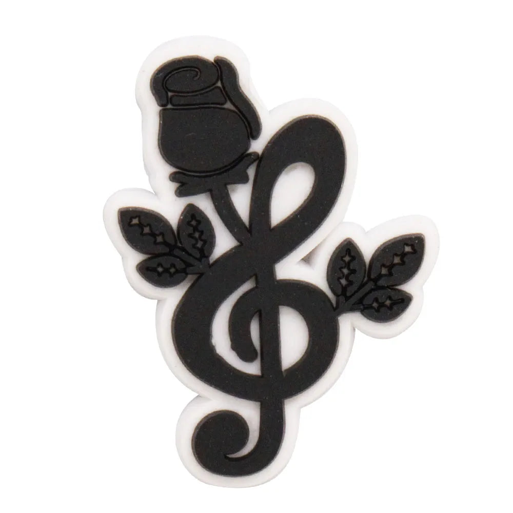 1-17PCS PVC Shoe Charms Fit Wristbands Music Life Rock Star Hole Slipper Decoration Shoe Buckle Button Accessories Adult Gift