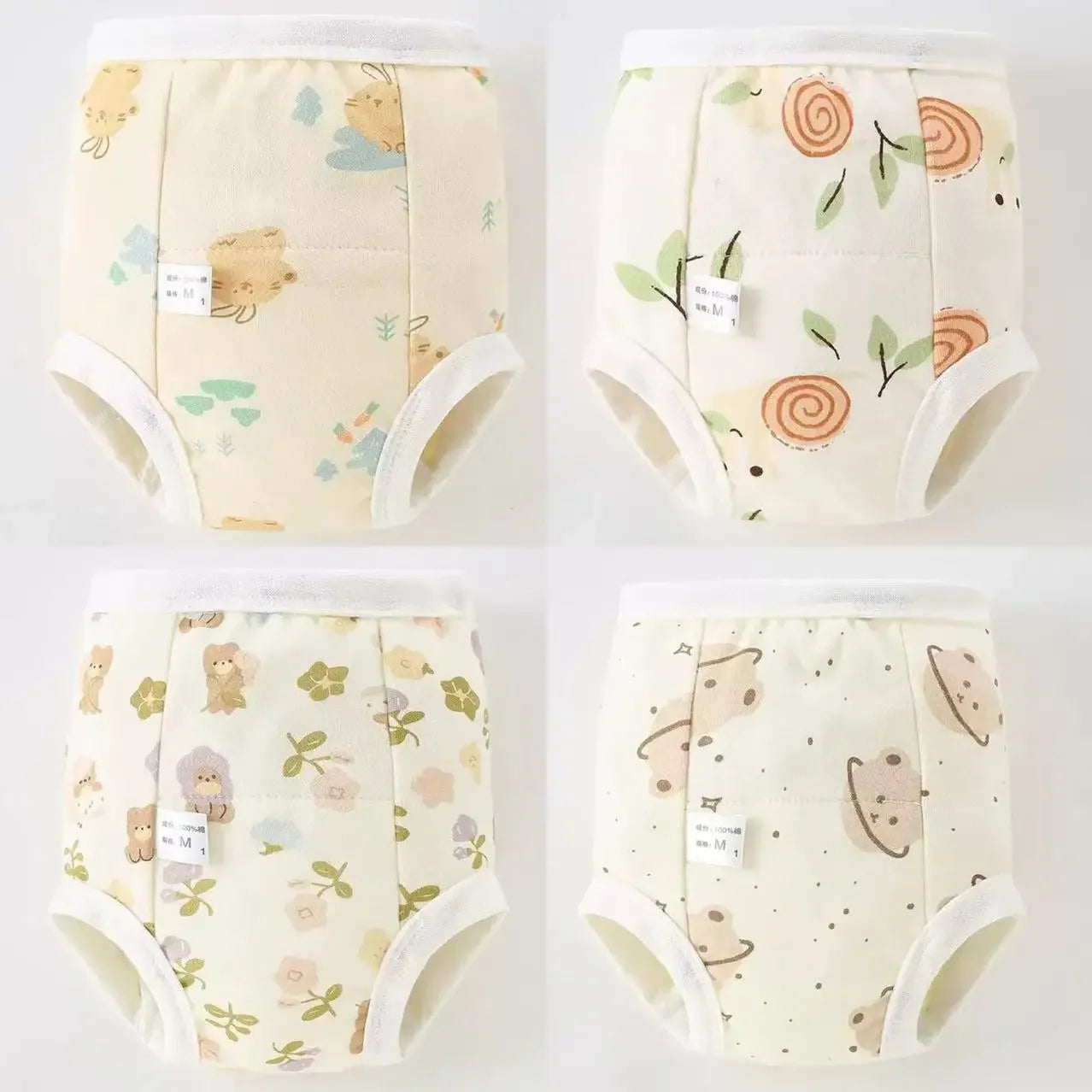 4PCS Baby Waterproof Diapers Pee Shorts Underwears Reusable Soft Ecological Cotton Toddler Potty Training Pants For Boys Girls