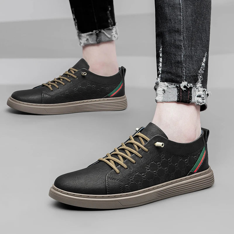 2025 Italian Brand Men's Genuine Leather Shoes Classic Khaki Oxford Shoes Wear-resistant Soles Men's Outdoor Hiking Shoes