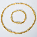 Dubai 18k Gold Plated Jewelry Sets Luxury Hip Hop Punk 2 Pieces Sets Necklace Bracelet Bride Wedding  Jewelry Mother'S Day Gift