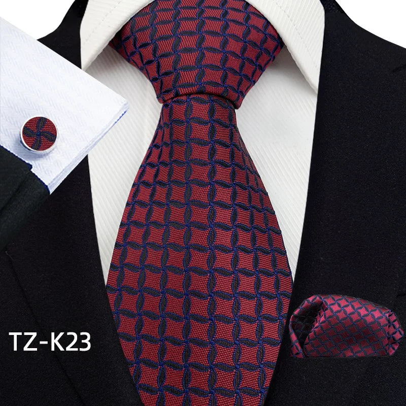 Men Ties Set Green Floral Paisley Necktie Business Formal Pocket Square Cufflinks Set For Wedding Party Accessories Cravat