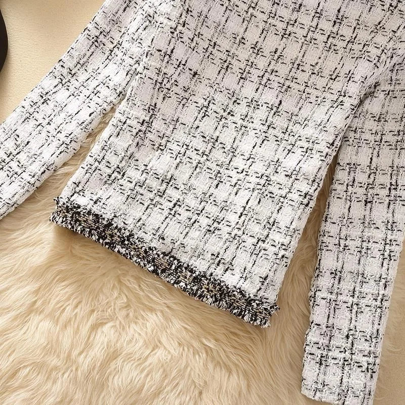 Women's Jackets  Women's Jacket Spring new Trendy Ladies Short Joker Temperament Small Fragrant Tweed Coat Tweed Coat Cardigan