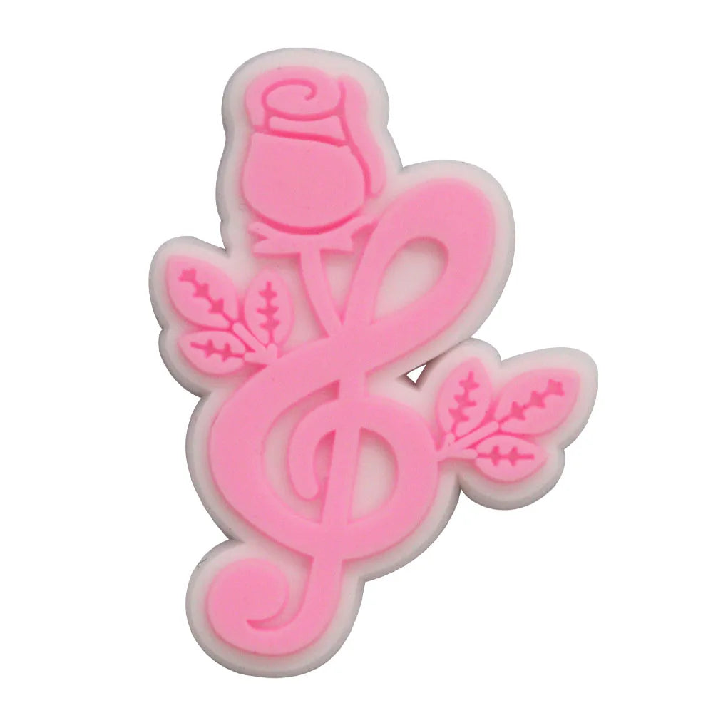 1-17PCS PVC Shoe Charms Fit Wristbands Music Life Rock Star Hole Slipper Decoration Shoe Buckle Button Accessories Adult Gift