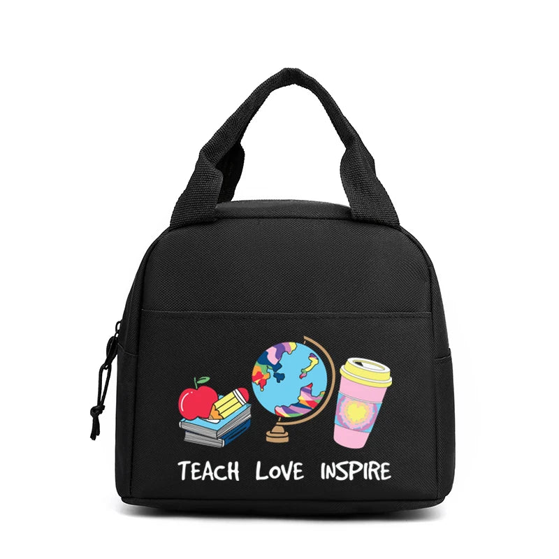Lunch Bag for Women Men Insulated Portable "Teacher Life"Letter Multifunctional Bag Thermal Food Container School Picnic Handbag
