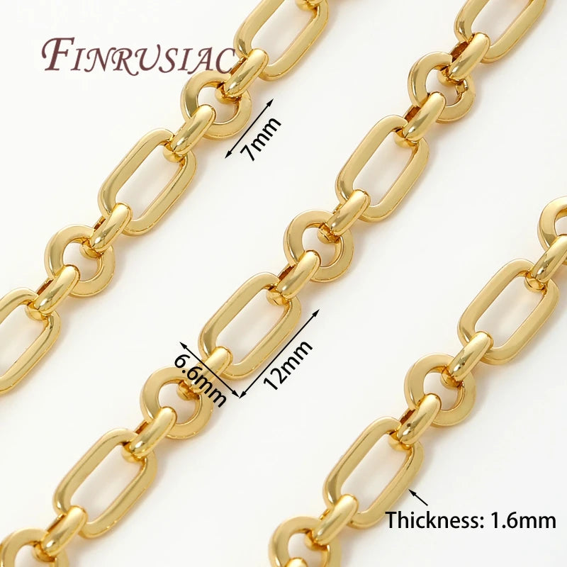 0.5-1 Meter 18K Gold Plated Oval Curb Cuban Chains For Jewelry Making Supplies,DIY Necklace Bracelet Chain Bulk Chains Wholesale