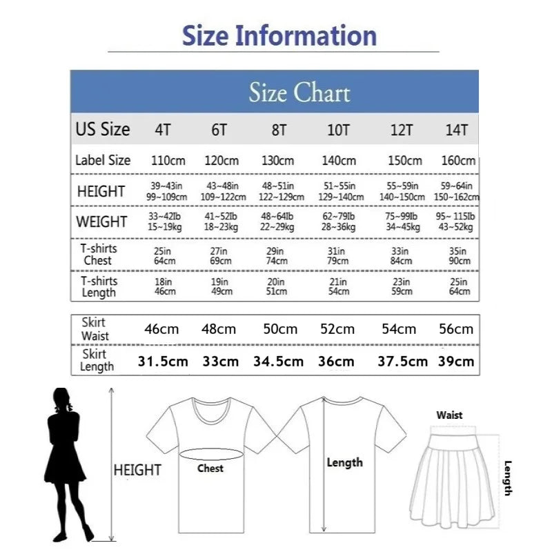 Kids' Summer School Outfit - Kawii Bunny & Strawberry T-Shirt top + Plaid Skirt 2 piece Set Fashion Girls Clothes