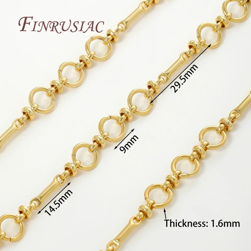 0.5-1 Meter 18K Gold Plated Oval Curb Cuban Chains For Jewelry Making Supplies,DIY Necklace Bracelet Chain Bulk Chains Wholesale