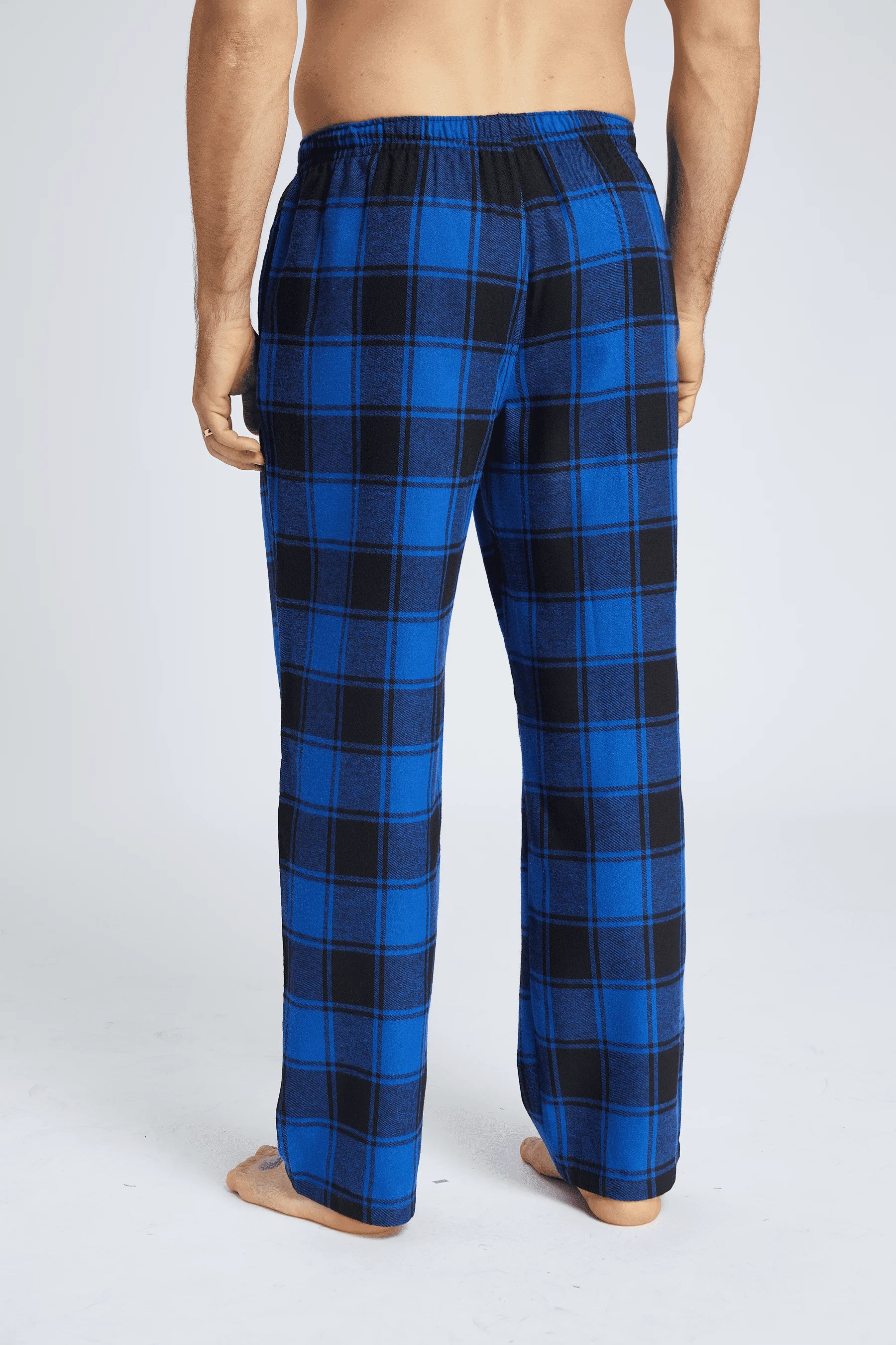 Men's Autumn/Winter Pajama Pants Flannel Plaid Casual Comfy with Pocket Stretchy Elastic Waistband Mans Pajamas Bottoms