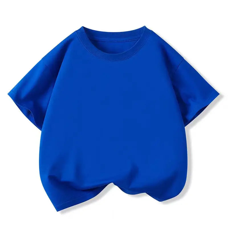 Fashion Boys T-shirt Solid Soft Cotton Summer Boy T Shirt School Sport Kids Children Tops Tee Clothes Birthday Teen 6 8 10 12 Y