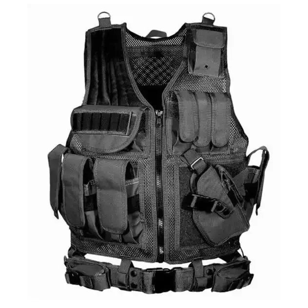Tactical Vest Combat Body Armor Adjustable Molle Security Guard Vests Hunting Army Outdoor CS War Game Airsoft Training Jacket
