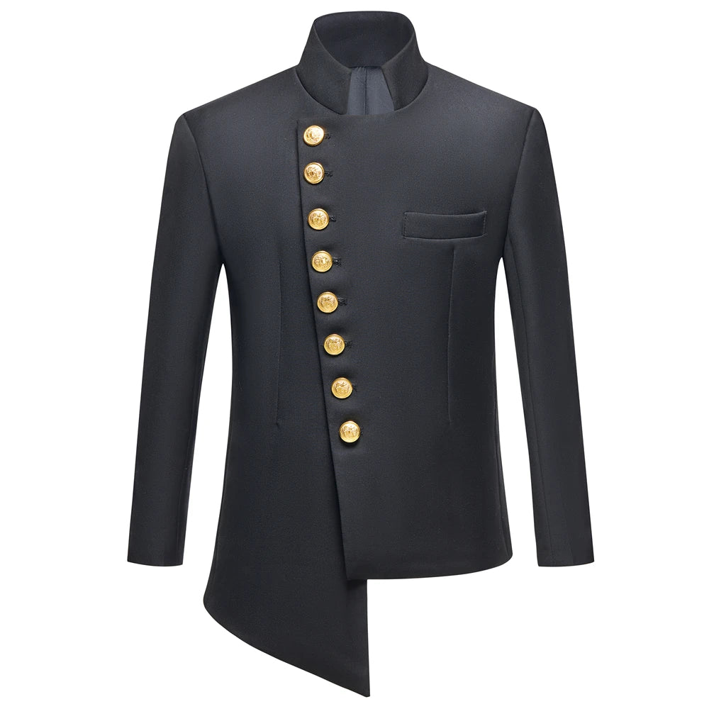 Kids' Two - Piece Suit Set: Royal Blue Jacket with Gold Buttons & Pants, Formal Outfit for Boys