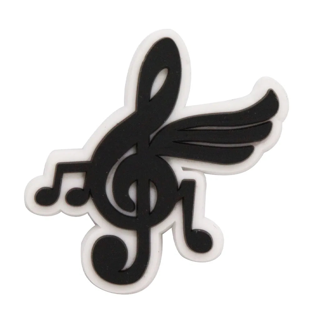 1-17PCS PVC Shoe Charms Fit Wristbands Music Life Rock Star Hole Slipper Decoration Shoe Buckle Button Accessories Adult Gift