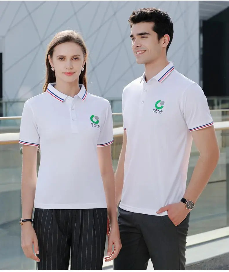 Restaurant Polo Shirt for Men Women Waiter Short Sleeve Work Wear Custom Company Logo Cafe Hotel Bar Uniform Printing Embroidery