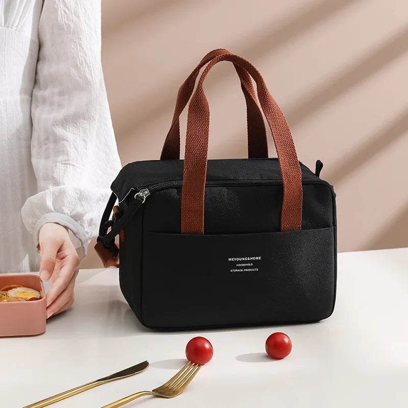 Insulated lunch box bag, student hand-held lunch box bag, high-value office lunch bag, aluminum foil waterproof lunch bag