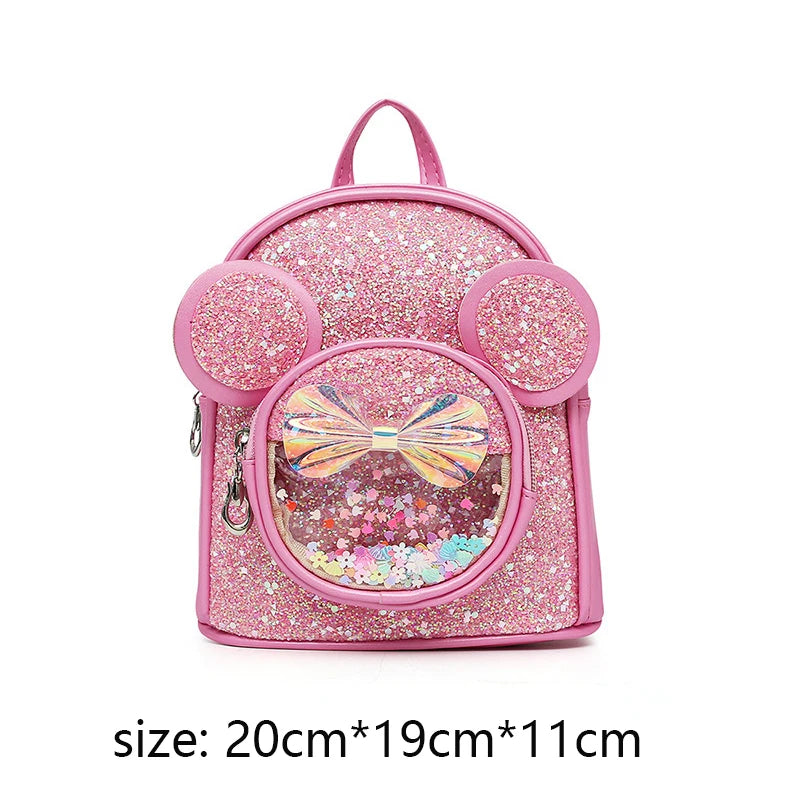 Cute Children Bag Fashion Sequin rtoon Mouse CasKindergarten Backpacks for Baby Girls Caual Backpack Princess Bag Girls Gifts