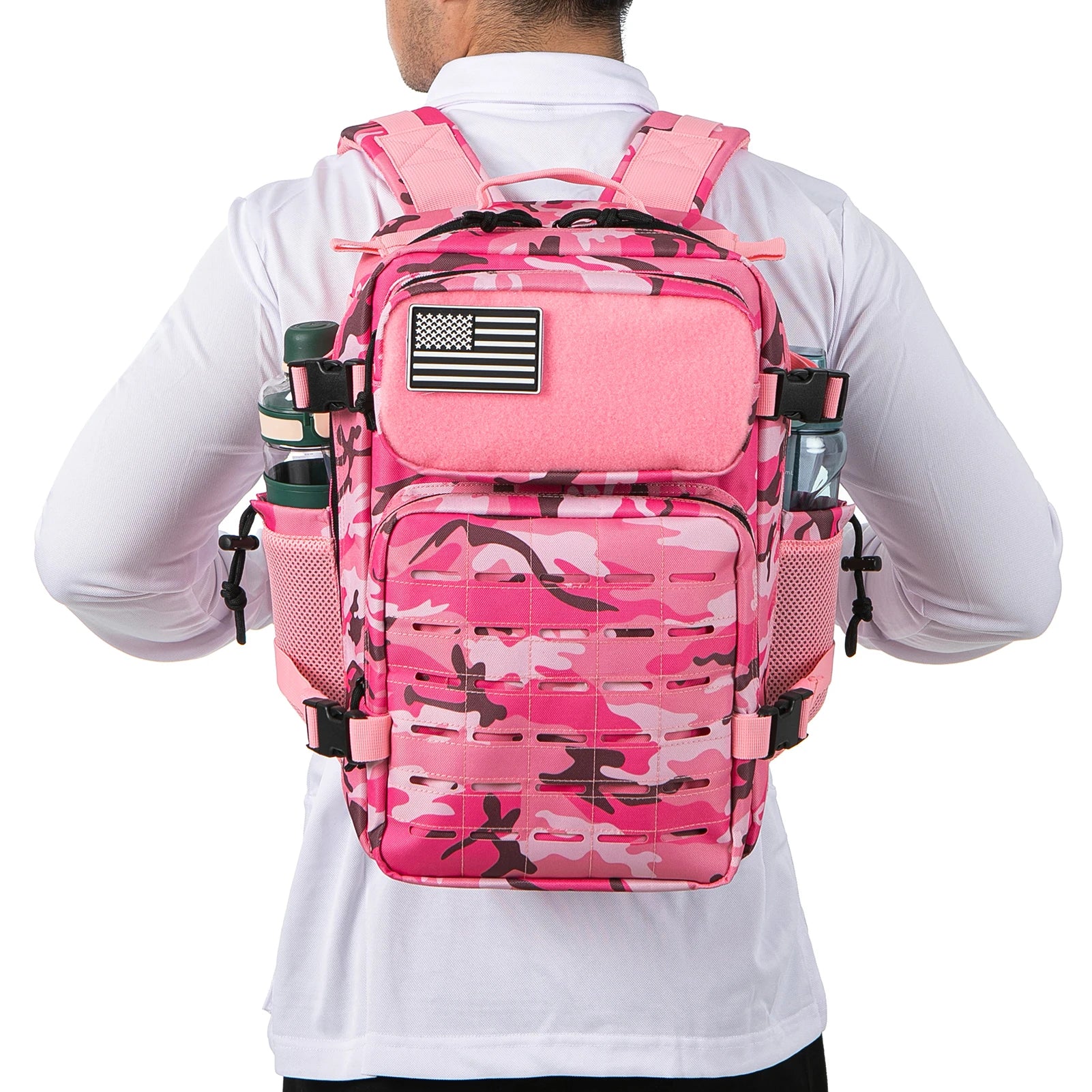25L/45L Tactical Backpack for Women/men Laser Cut Molle Survival Daypack School Bag Gym Rucksack with Dual Cup Holder