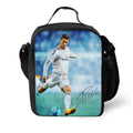 Ronaldo Lunch Bags for Boys Girls Sport Printing Football Star Lights Weight Cooler Bags for Food or Juice