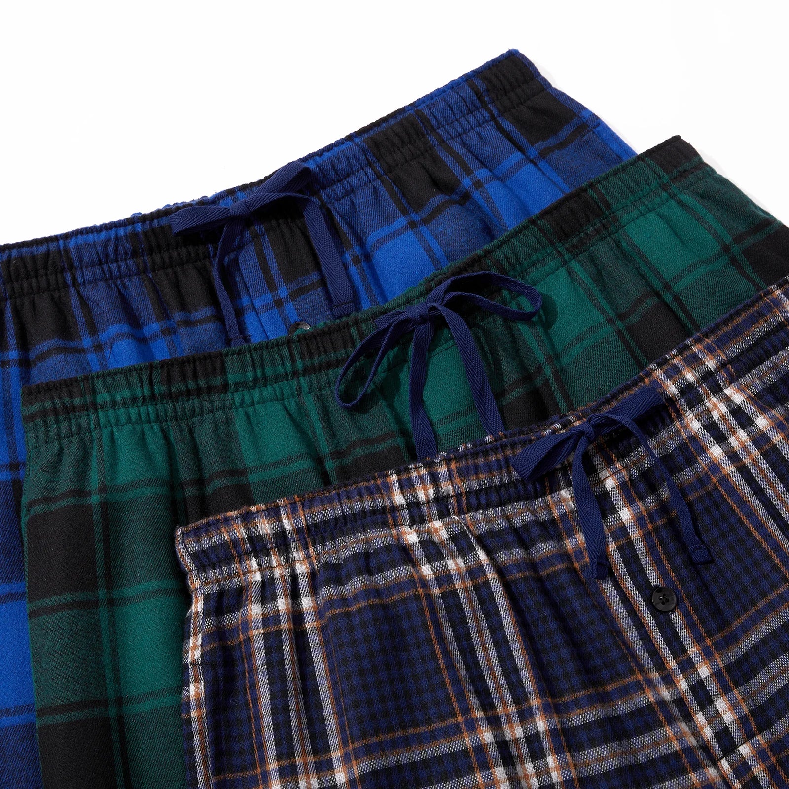 Men's Autumn/Winter Pajama Pants Flannel Plaid Casual Comfy with Pocket Stretchy Elastic Waistband Mans Pajamas Bottoms