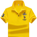 T Shirt For Men Embroidery Top Graphic Man With Collar Tee Yellow Polo Shirts Stylish Men's Clothing Comfortable Cheap Clothes