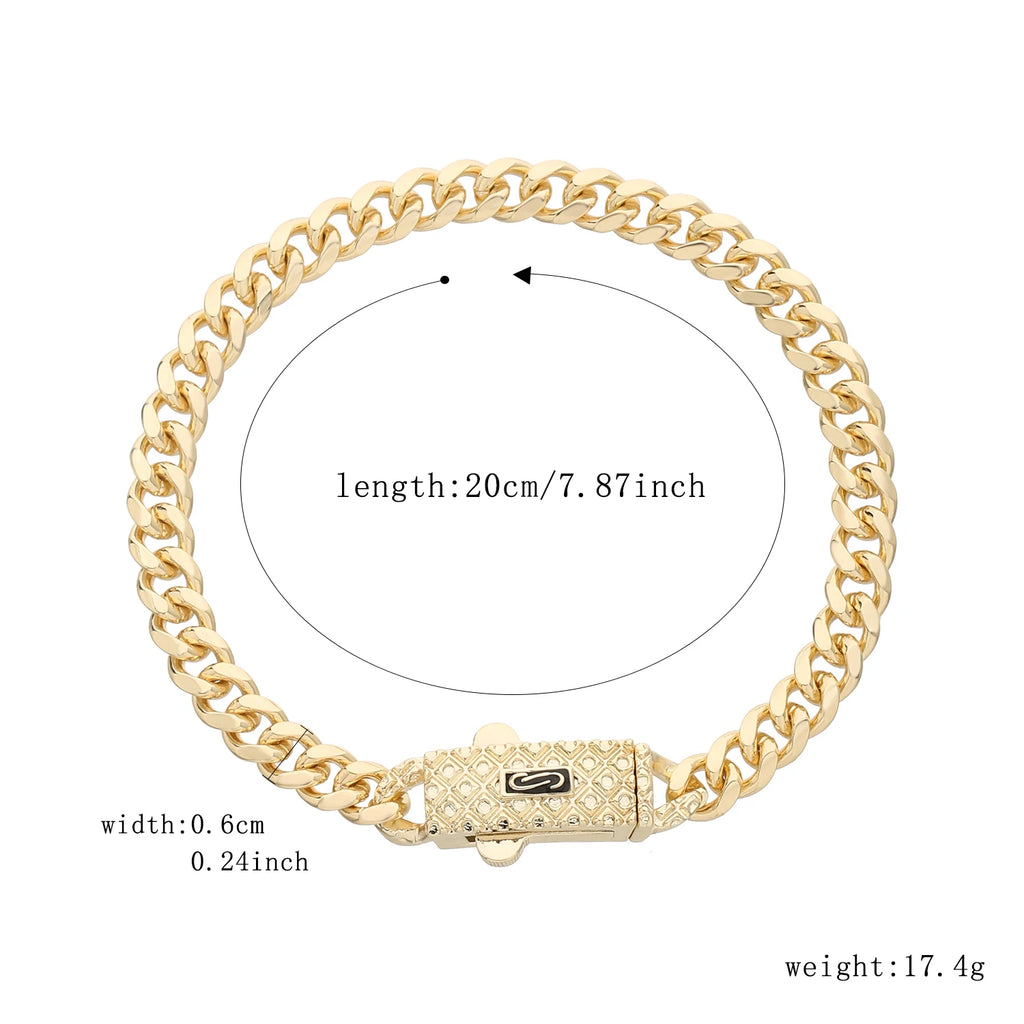 Hip Hop Style Jewelry Set 14k Gold Plated Monaco chain Oval Clasp Women's Bracelet and Necklace Low Price items Free Shipping