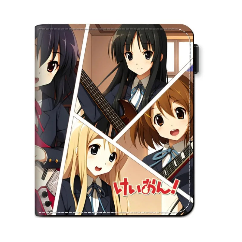 Anime K-ON!K-ON! Hirasawa Yui Akiyama Mio PU Short Wallet Cute Tainaka Ritsu Kotobuki Tsumugi Synthetic Leather Bifold Purse