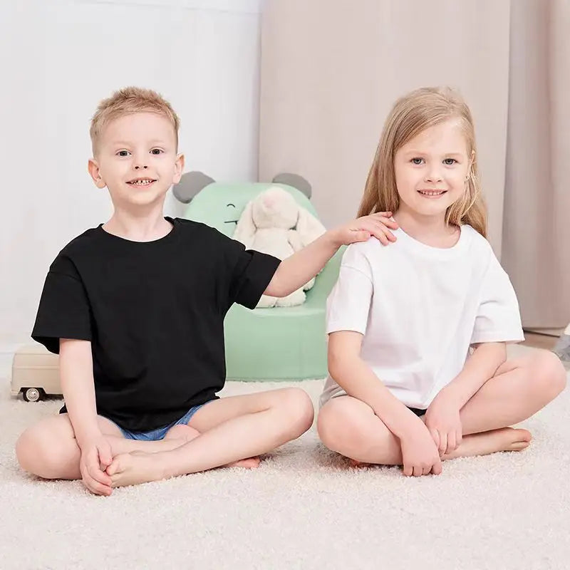 Fashion Boys T-shirt Solid Soft Cotton Summer Boy T Shirt School Sport Kids Children Tops Tee Clothes Birthday Teen 6 8 10 12 Y