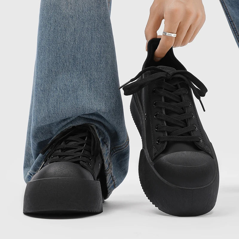 2025 Men Height Increasing High Top Platform Sneakers 8 cm Elevator Wear-Resistant Korean Street Shoes zapatillas deporte