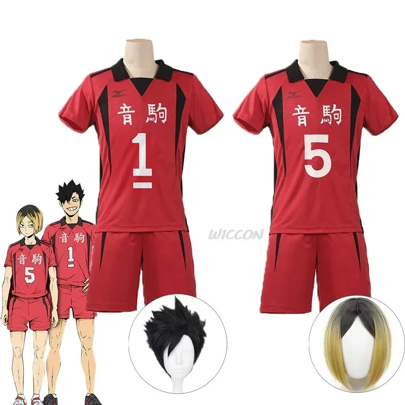 Anime Nekoma School Kenma Kozume Kuroo Tetsuro Cosplay Kostuum Haikiyu Volley Bal Team Jersey Sportkleding Uniform Pruik