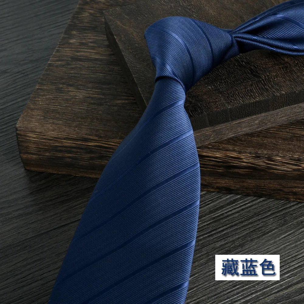 Gray Balck Blue Striped Men Ties 8cm Width Jacquard Polyester Necktie For Men Daily Wear Accessories