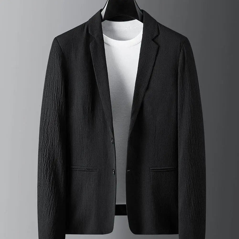 Men Two piece Suit Striped Pleated Men Pants Set Pleated Drawstring Loose Lapel Pockets Thin Formal Business Men Set
