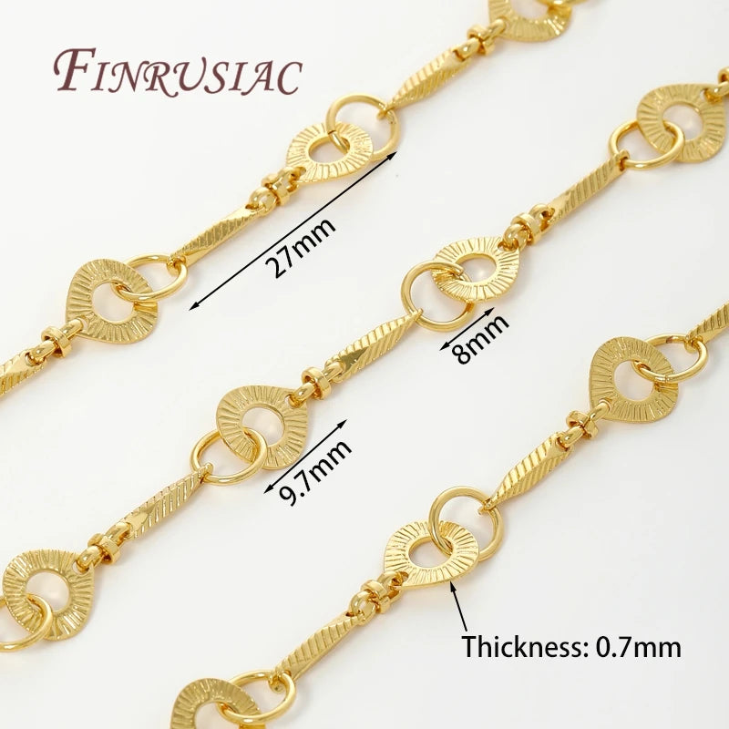 0.5-1 Meter 18K Gold Plated Oval Curb Cuban Chains For Jewelry Making Supplies,DIY Necklace Bracelet Chain Bulk Chains Wholesale