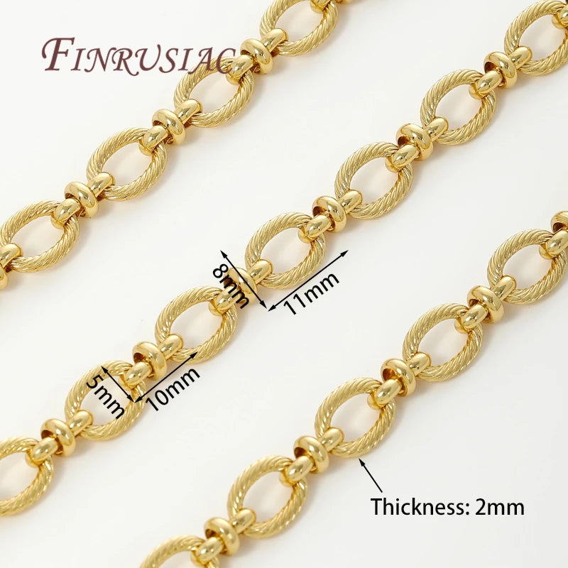0.5-1 Meter 18K Gold Plated Oval Curb Cuban Chains For Jewelry Making Supplies,DIY Necklace Bracelet Chain Bulk Chains Wholesale