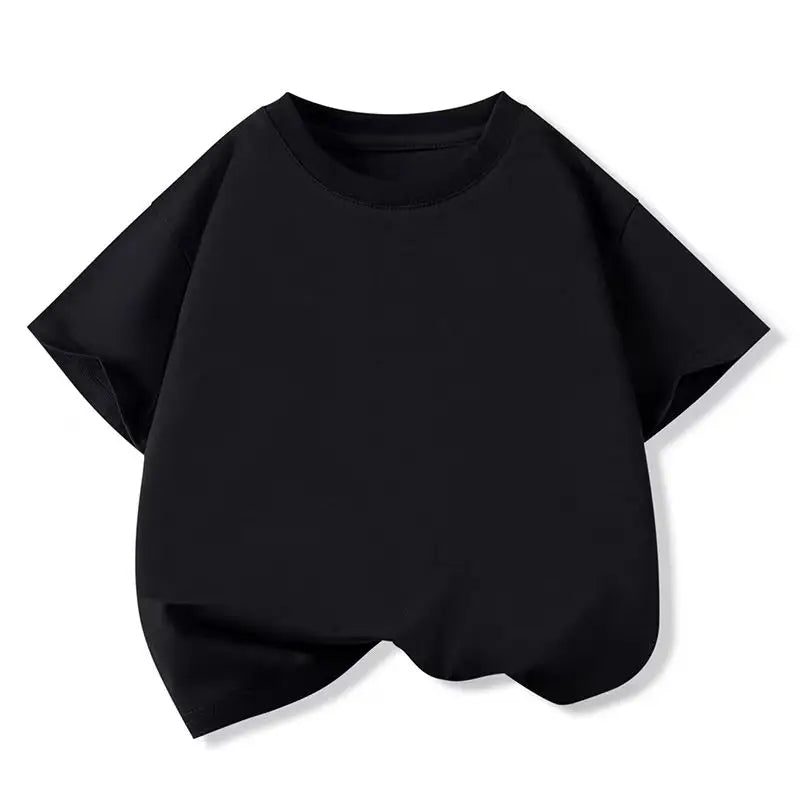 Fashion Boys T-shirt Solid Soft Cotton Summer Boy T Shirt School Sport Kids Children Tops Tee Clothes Birthday Teen 6 8 10 12 Y