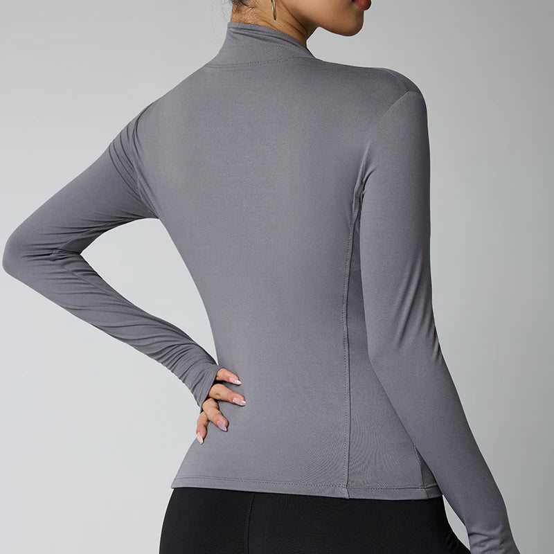 Women Slim Sun Protection Jacket Long Sleeve Yoga Coat Skinny Fitness Running Sportswear Thin Summer Outerwear
