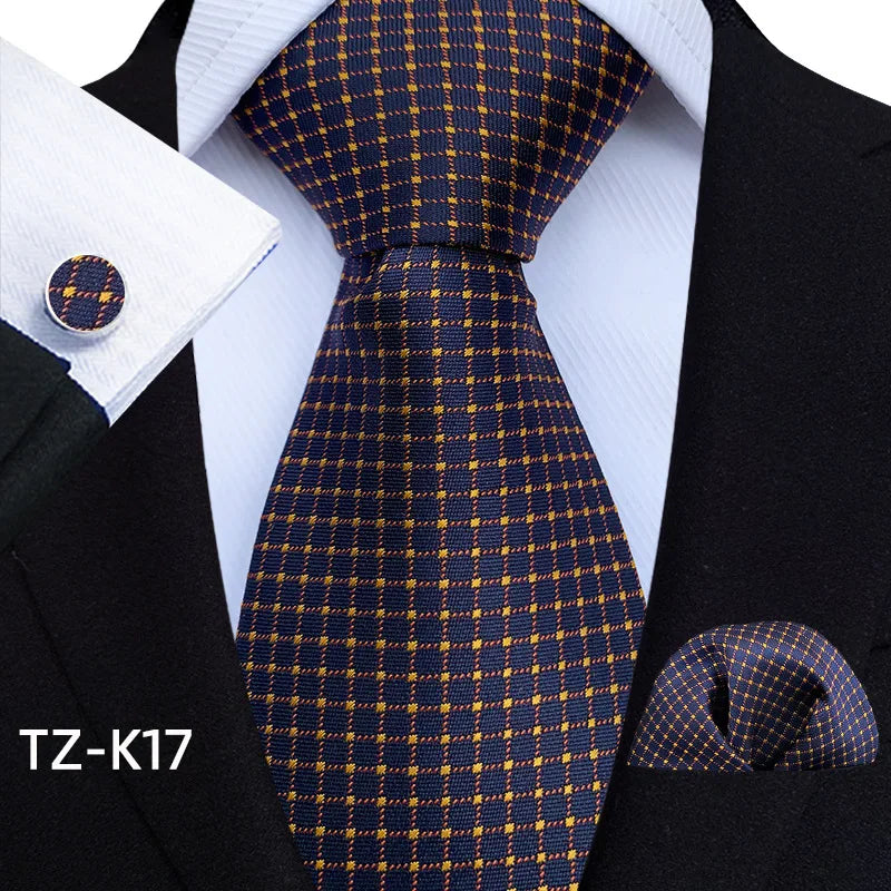 Men Ties Set Green Floral Paisley Necktie Business Formal Pocket Square Cufflinks Set For Wedding Party Accessories Cravat