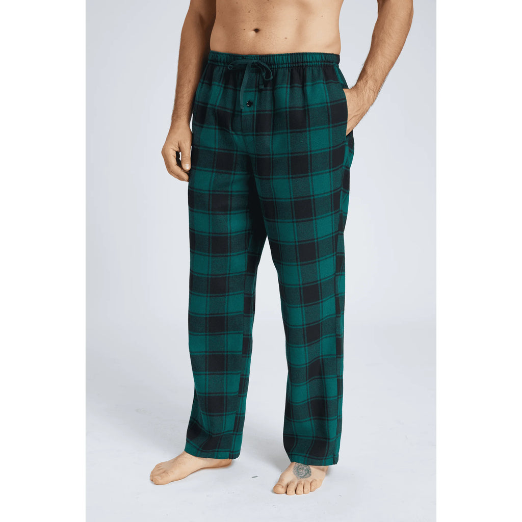 Men's Autumn/Winter Pajama Pants Flannel Plaid Casual Comfy with Pocket Stretchy Elastic Waistband Mans Pajamas Bottoms