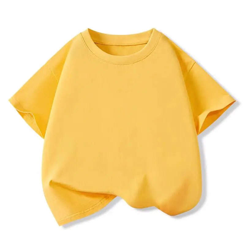 Fashion Boys T-shirt Solid Soft Cotton Summer Boy T Shirt School Sport Kids Children Tops Tee Clothes Birthday Teen 6 8 10 12 Y