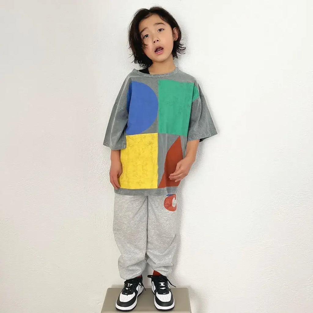 Korea Style Kids T-shirt Summer Casual Cartoon Letter Print Short Sleeve Boys & Girls Fun Top Children's Vest Clothing 2026
