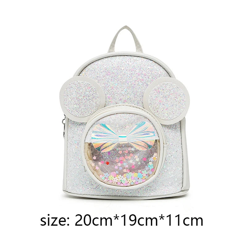 Cute Children Bag Fashion Sequin rtoon Mouse CasKindergarten Backpacks for Baby Girls Caual Backpack Princess Bag Girls Gifts