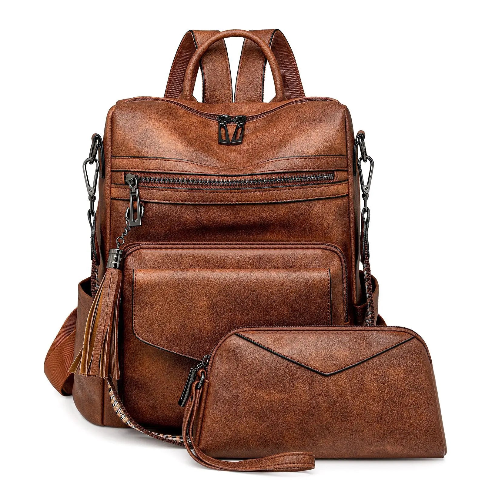 Winter Women's Backpack European Retro Two-shoulder Bag Luxury PU Composite Bag Commuter Single Shoulder Bag Leisure Travel Bags