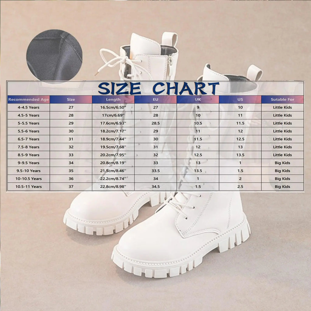 Anti-Slip Winter Boots for Teen Girls Punk Gothic Ankle Boots Daily Wear Mid-Calf Faux Leather Combat Boots with Side Zipper