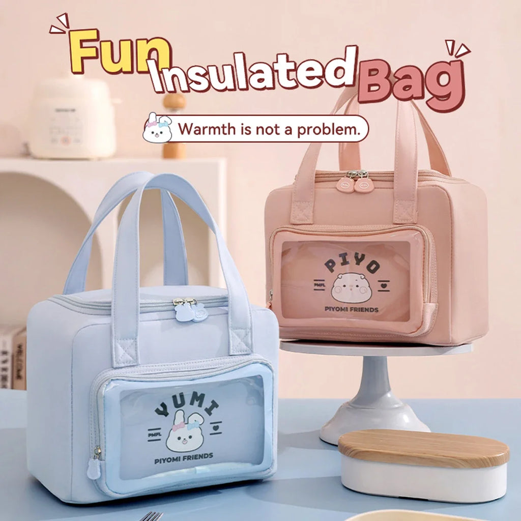 8L Cute Cartoon Lunch Bag, Large Capacity Picnic Insulated Lunch Box, Student Lunch Bag, Portable Vacation Beach Lunch Bag