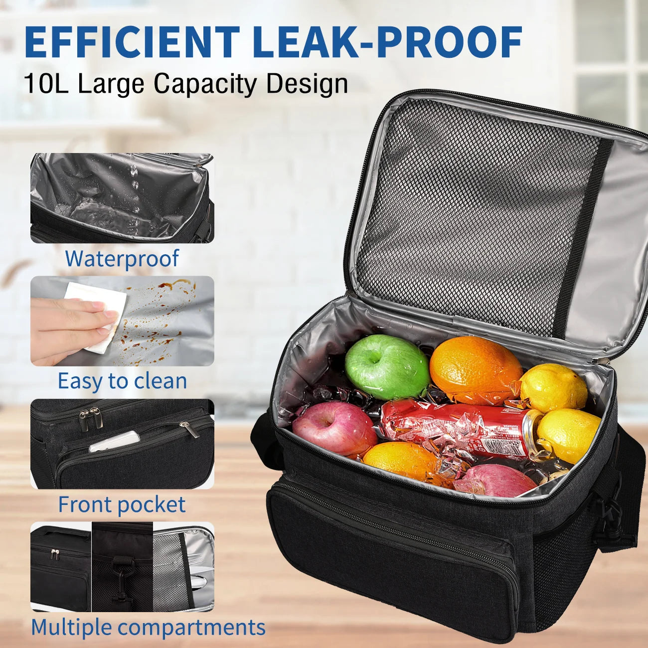 Insulated Lunch Bag Large Lunch Bags For Women Men Reusable Lunch Bag With Adjustable Shoulder Strap